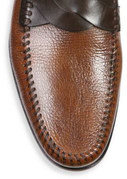 Santoni Twist Keeper Leather Loafers