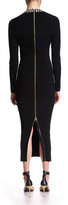 Thumbnail for your product : Balmain Long-Sleeve Jeweled Knit Midi Dress