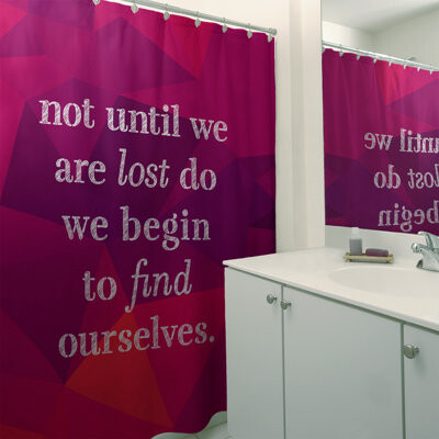 East Urban Home Faux Gemstone Find Yourself Quote Single Shower Curtain