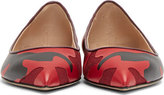 Thumbnail for your product : RED Valentino Valentino Red Camo Leather & Textile Pointed Ballerina