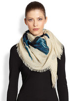 Thumbnail for your product : Tory Burch Geneva Floral Silk & Wool Scarf