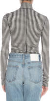Thumbnail for your product : Proenza Schouler PSWL Check Turtleneck Zip-Front Top