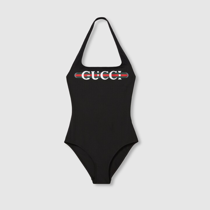 Gucci Sparkling jersey swimsuit with print