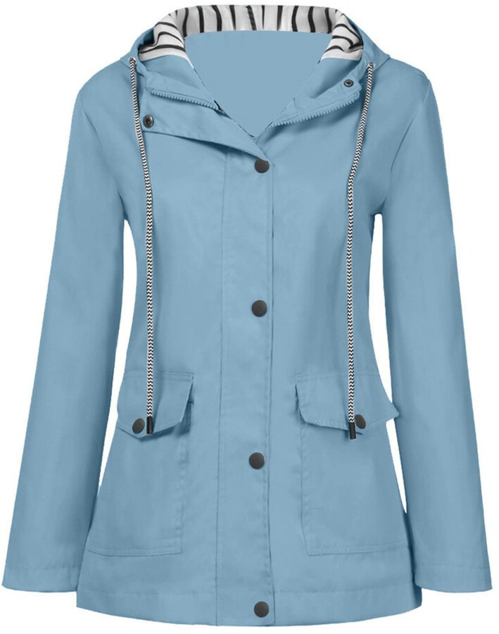 Darringls Women's Rain Jacket Waterproof Breathable Waterproof Raincoat