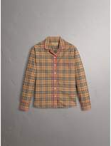 Thumbnail for your product : Burberry Contrast Piping Vintage Check Pyjama-style Shirt
