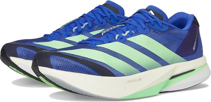 adidas Running Adizero Boston 13 Running Shoes Men's Shoes Lucid Blue/Lime Burst/Black : 5.5 D - Medium, Rubber