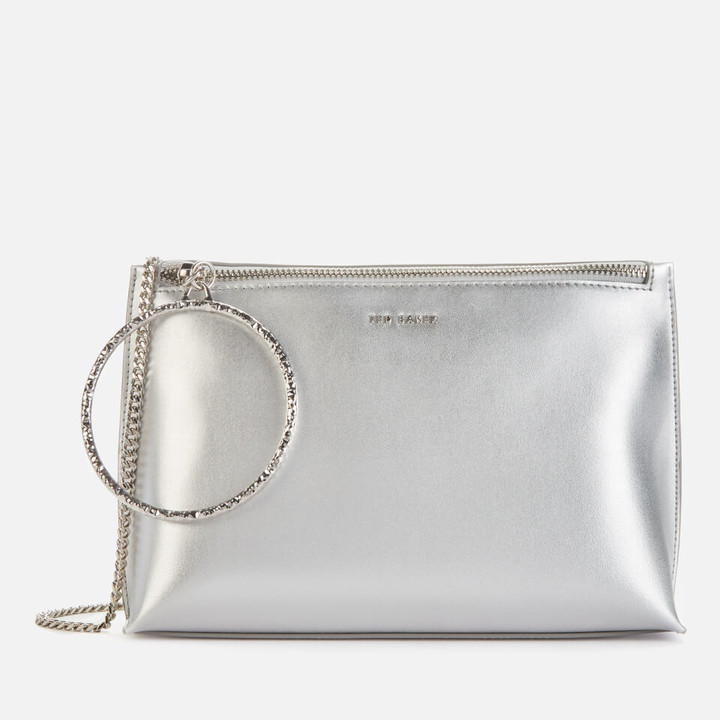 ted baker silver clutch bag