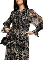 Thumbnail for your product : Topshop Animal-Print Pintuck Pullover Dress