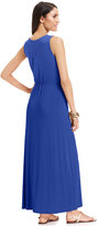 Thumbnail for your product : Spense Petite Sleeveless Button-Front Belted Maxi Dress