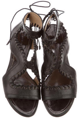 Proenza Schouler Leather Lace-Up Sandals