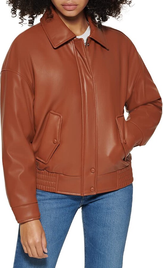 Levi's Women's Oversized Faux Leather Dad Bomber Jacket ShopStyle