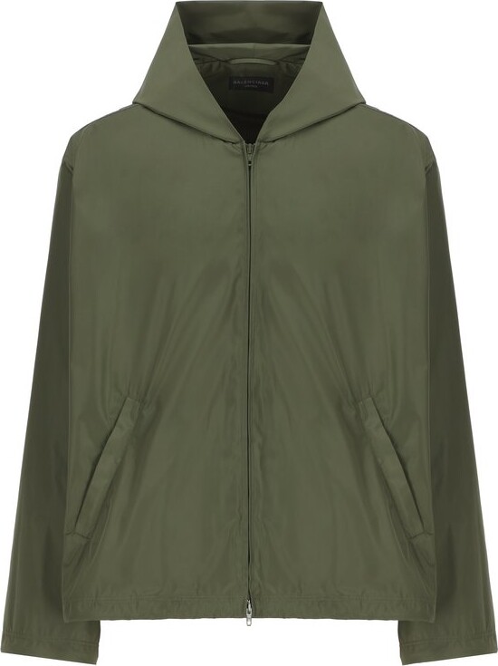 Balenciaga Logo Printed Hooded Jacket