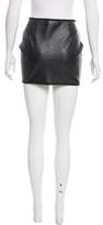 Thumbnail for your product : Anthony Vaccarello Leather-Paneled Mini Skirt