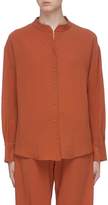 Thumbnail for your product : Thomas Laboratories Puttick Mandarin collar wool shirt