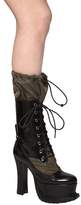 Thumbnail for your product : Moschino 120mm Brushed Leather & Nylon Boots