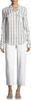 Thumbnail for your product : Paige Lori Crop Drawstring Jeans, White