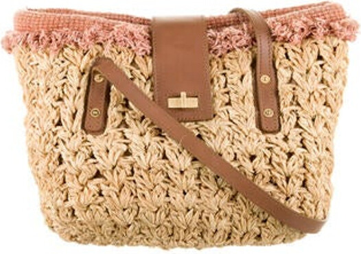 chanel straw purse