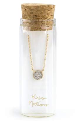 Kris Nations Pave Round Charm Necklace