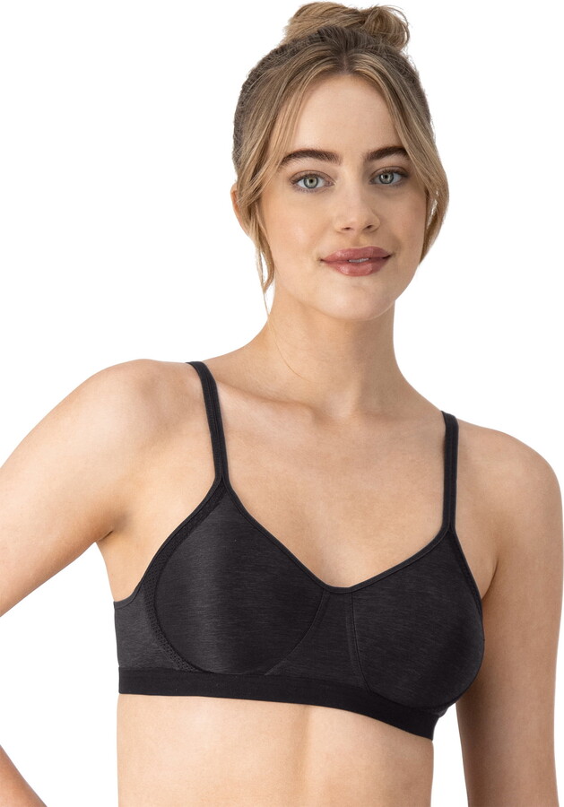 Hanes Womens Wireless T-Shirt Bra, Cooling Comfort Convertible Bra, Moisture-Wicking