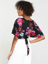 Thumbnail for your product : Very Crop Angel Sleeve Top - Floral Print