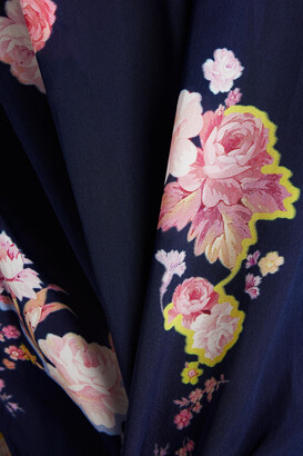 Preen Line Peni asymmetric floral-print crepe de chine midi dress