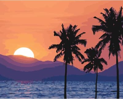 16" x 20" Beach Sunset Paint-by-Number Kit with Wood Display Hanger by Artist's Loft®