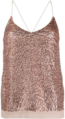 Semi-Couture Sequin-Embellished Sleeveless Top