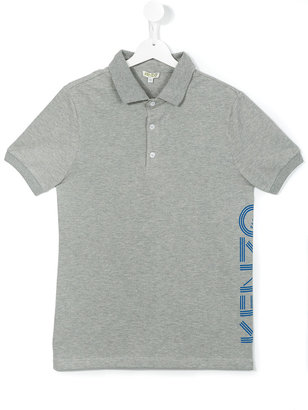 Kenzo Kids - logo print polo shirt - kids - Cotton - 16 yrs