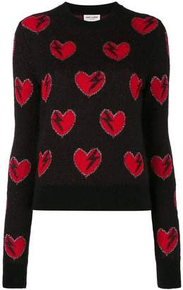 Saint Laurent heart and lightning sweater