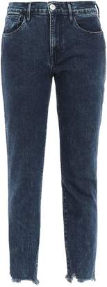 3x1 Cropped Distressed High-rise Slim-leg Jeans