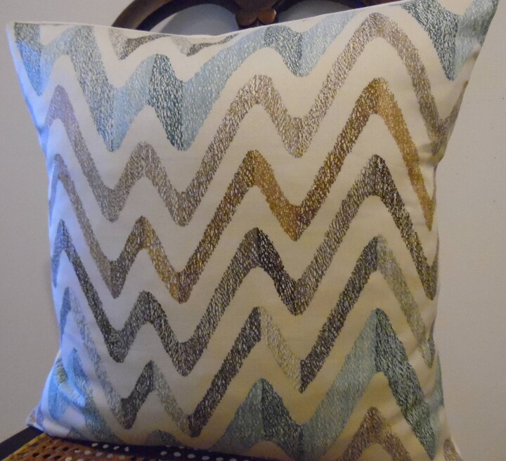 Etsy Zig Zag.light Blue.shades Of Brown.natural.green.pillow Cover.slipcovers.toss Pillows.accent Pillows.throw Pillows.cushion Covers