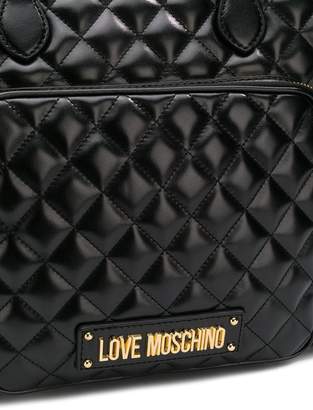 Love Moschino quilted logo tote