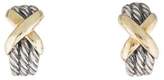 Thumbnail for your product : David Yurman Two-Tone X Hoop Earrings