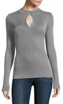 Thumbnail for your product : Frame Mock Neck Keyhole Silk Top