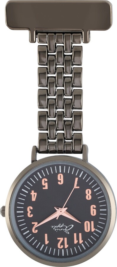 Bermuda Watch Company Grey Annie Apple Rose Gold Gunmetal Link Bracelet Nurse Fob Watch
