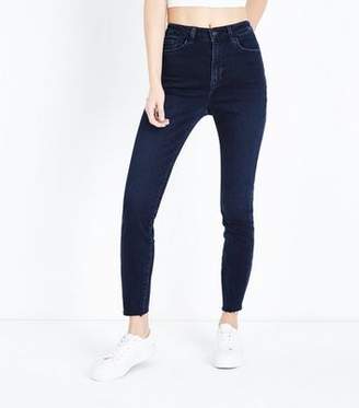 New Look Navy High Rise Raw Hem Super Skinny Dahlia Jeans