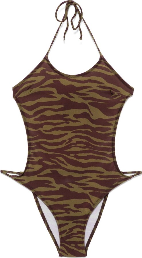 ATTICO Zebra-Print Swimsuit