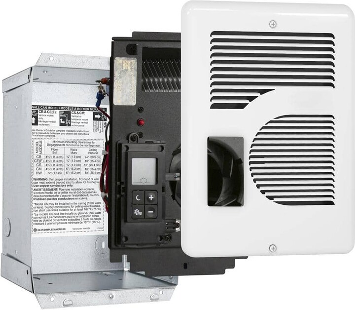 Cadet 240/208/120-volt 1,600/1,500/1,000-watt Energy Plus In-wall Fan-forced Electric Heater in White with Digital Thermostat
