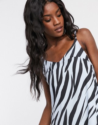 Another Reason maxi slip dress in tiger print with split