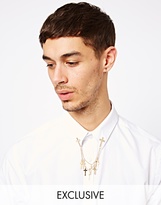 Thumbnail for your product : Reclaimed Vintage Multi Cross Collar Chain