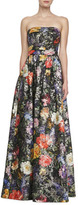 Thumbnail for your product : David Meister Signature Strapless Floral-Print Ball Gown