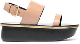 Thumbnail for your product : Marni Glossed-leather Platform Slingback Sandals