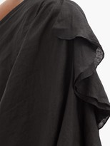Thumbnail for your product : Kalita Zahara One-shoulder Ruffled Linen Mini Dress - Black
