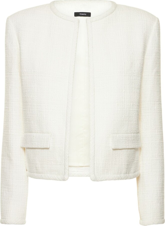 Theory Clean cotton tweed jacket ShopStyle