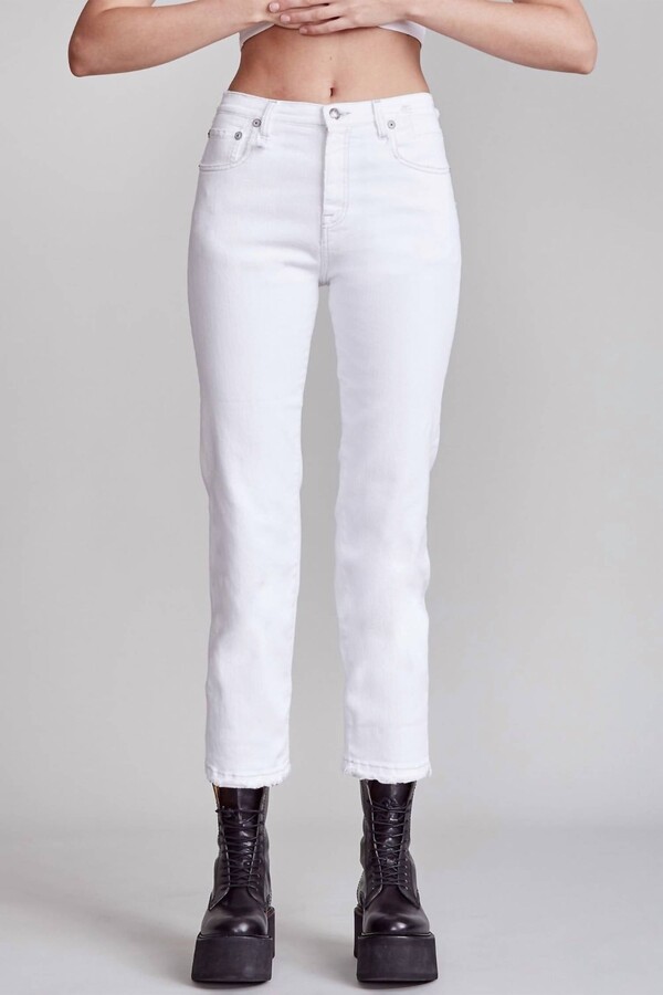 R 13 Shelley Slim Jeans In Bale White
