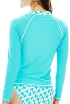 Thumbnail for your product : JCPenney jcp Long-Sleeve Rash Guard Swim Top