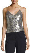 Thumbnail for your product : Alice + Olivia Delray Embellished Sequin Tank with Back-Zip