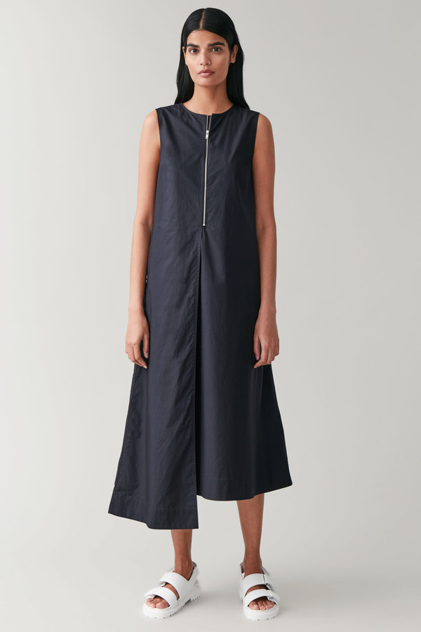 cos layered open back dress