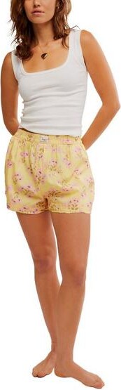 Free People Women's We The Free Day To Day Floral Boxer Pajama Shorts XSmall Sunflower