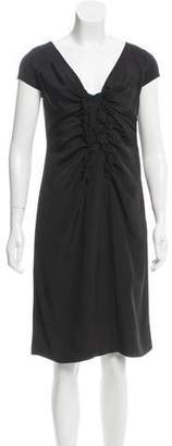 Valentino Ruffle-Accented Knee-Length Dress w/ Tags